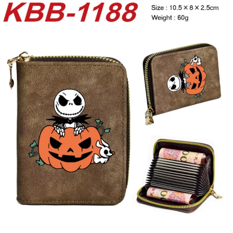 The Nightmare Before Christmas Anime-themed bank card zipper cardholder with dimensions 10.5x8x2.5cm