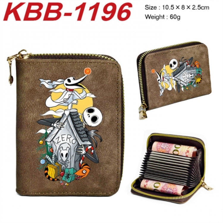 The Nightmare Before Christmas Anime-themed bank card zipper cardholder with dimensions 10.5x8x2.5cm