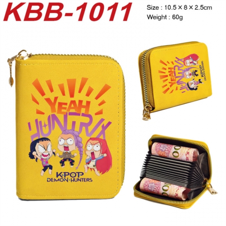 K-Pop:Demon Hunters Anime-themed bank card zipper cardholder with dimensions 10.5x8x2.5cm