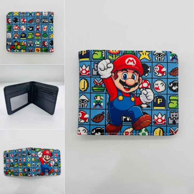 Super Mario Full color Two fold short card case wallet 11X9.5CM  