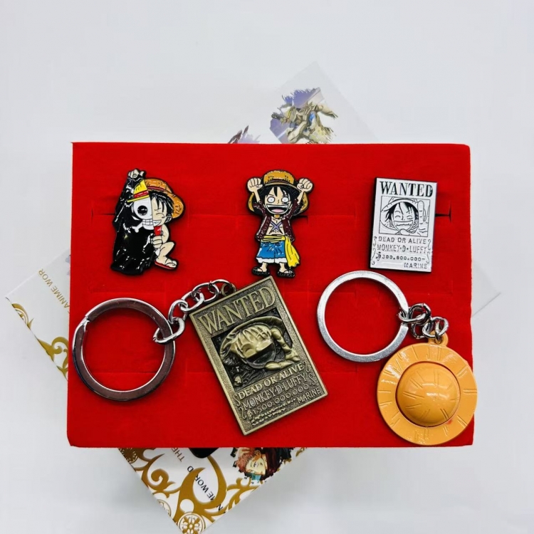 One Piece Anime peripheral badge brooch keychain box set