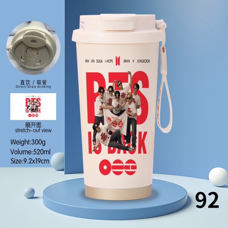 BTS Anime peripheral stainless steel coffee cup 520ML