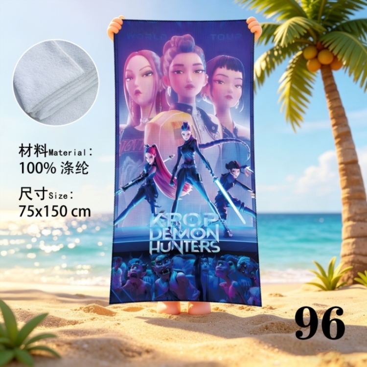 K-Pop:Demon Hunters  Anime peripheral beach towel sweatshirt 75x150cm