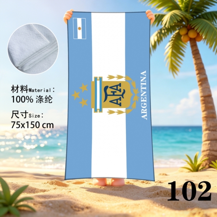 Football Anime peripheral beach towel sweatshirt 75x150cm