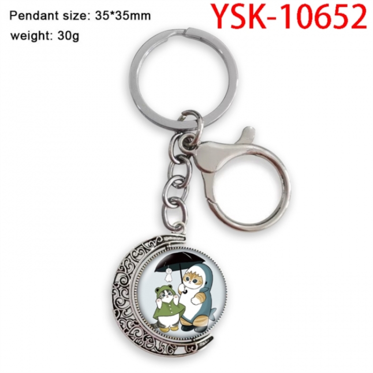 SharkCat Anime double-sided crystal rotating gemstone keychain pendant price for 5 pcs