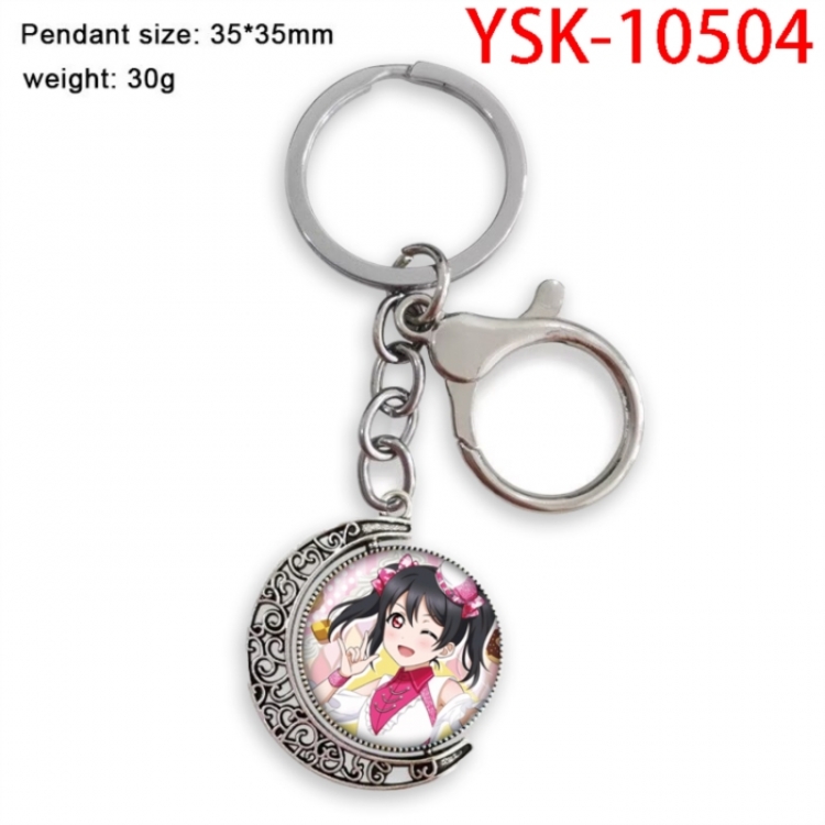 LoveLive Anime double-sided crystal rotating gemstone keychain pendant price for 5 pcs