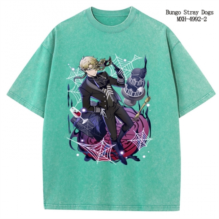 Bungo Stray Dogs Anime peripheral pure cotton washed and worn T-shirt from S to 2XL