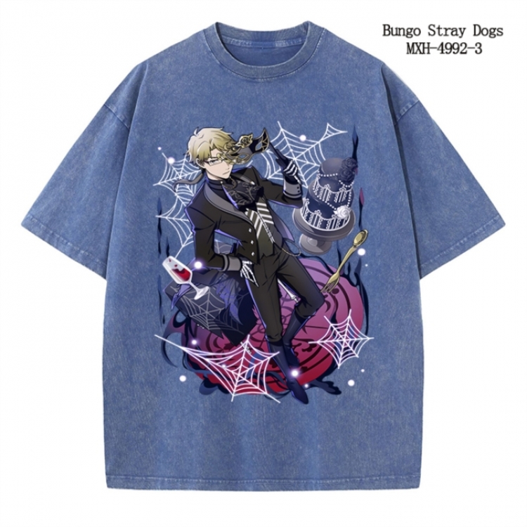 Bungo Stray Dogs Anime peripheral pure cotton washed and worn T-shirt from S to 2XL