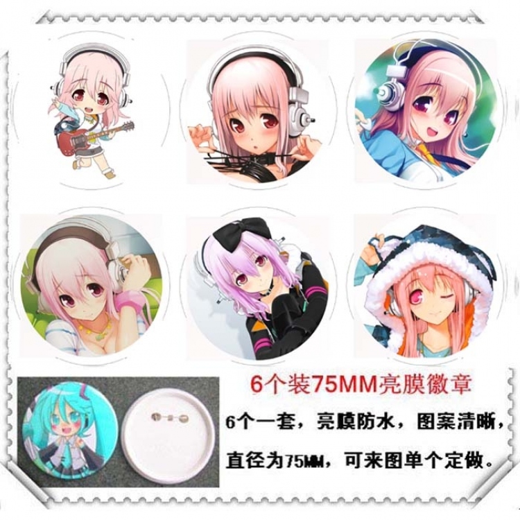 Super Sonico Brooch 6 pcs for 1 set random selection