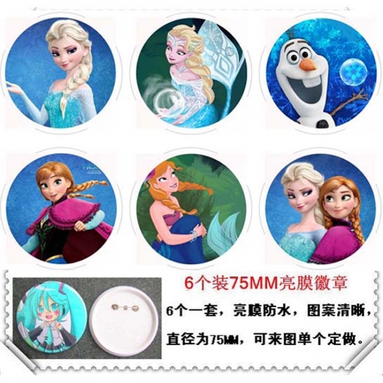 Frozen Brooch 6 pcs for 1 set random selection