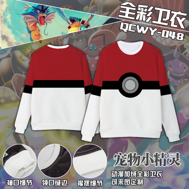 Fleece Pokemon Plus velvet  M L XL XXL Sweater Hoodie Jacket Coat Sweater