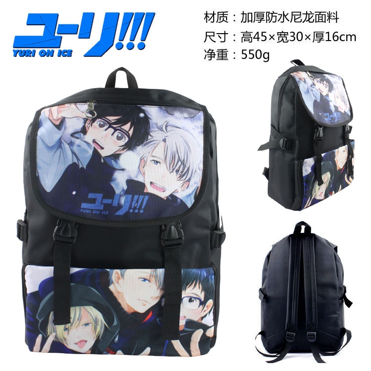 YURI!!! on ICE Thickened waterproof  nylon backpack bag
