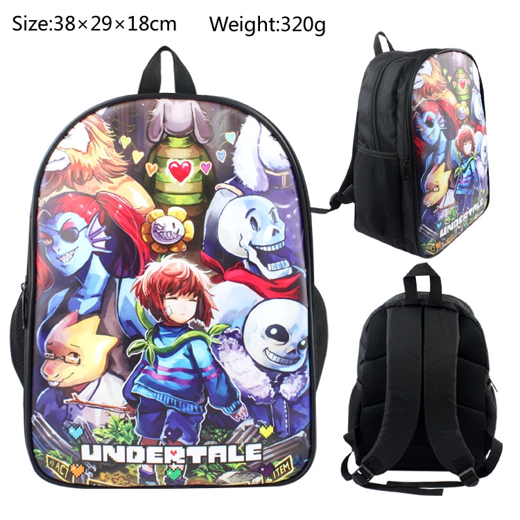 Undertale PU canvas backpack  bag