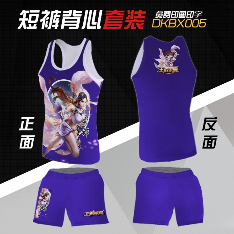DKBX005- King glory Mesh cloth shorts vest   A set of clothes S M L  XL  XXL