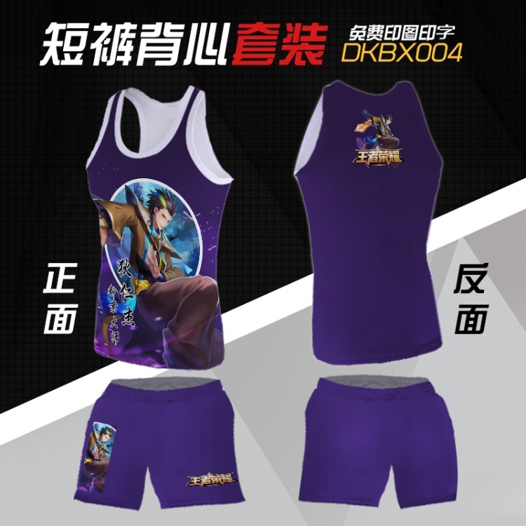 DKBX004 King glory  Mesh cloth shorts vest   A set of clothes S M L  XL  XXL