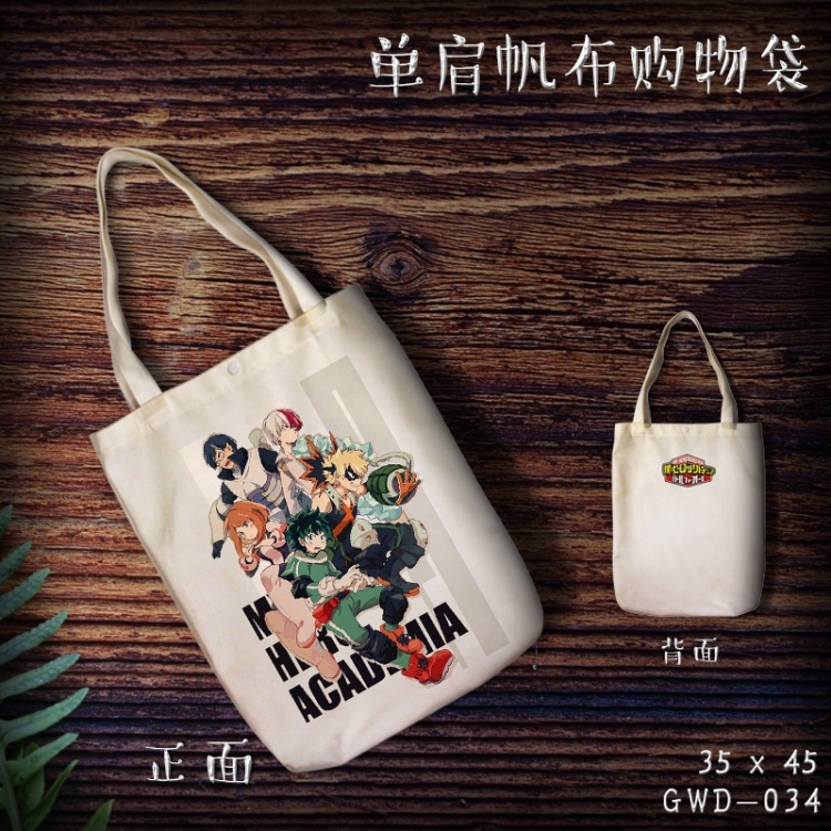GWD034- My Hero Academia Shoulder Bags  Canvas Shopping Bag 35X45CM