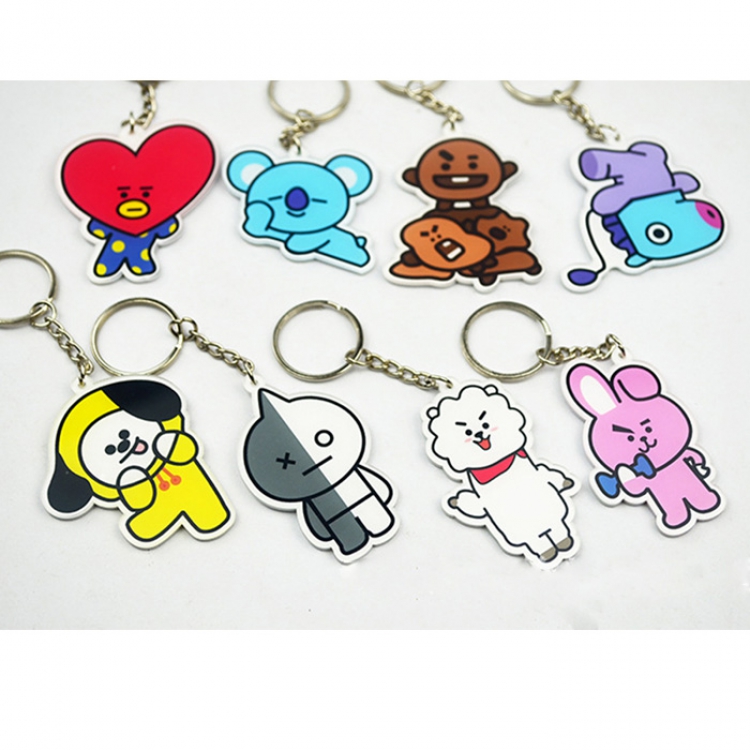 Key Chain BTS BT21 Acrylic 8 STYLES price for 40pcs