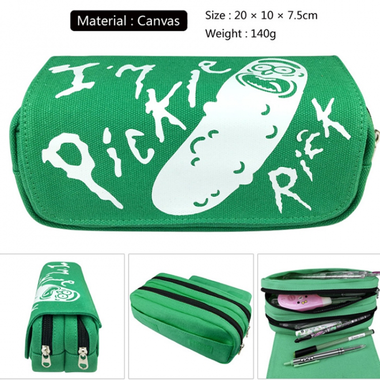 Pencil Bag Rick and Morty Canvas Double Decker Zipper