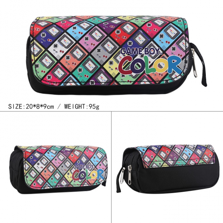 Nintendo PS Game machine handle button pattern Double layer zipper multicolor Pencil Bag D Style 20X8X9CM
