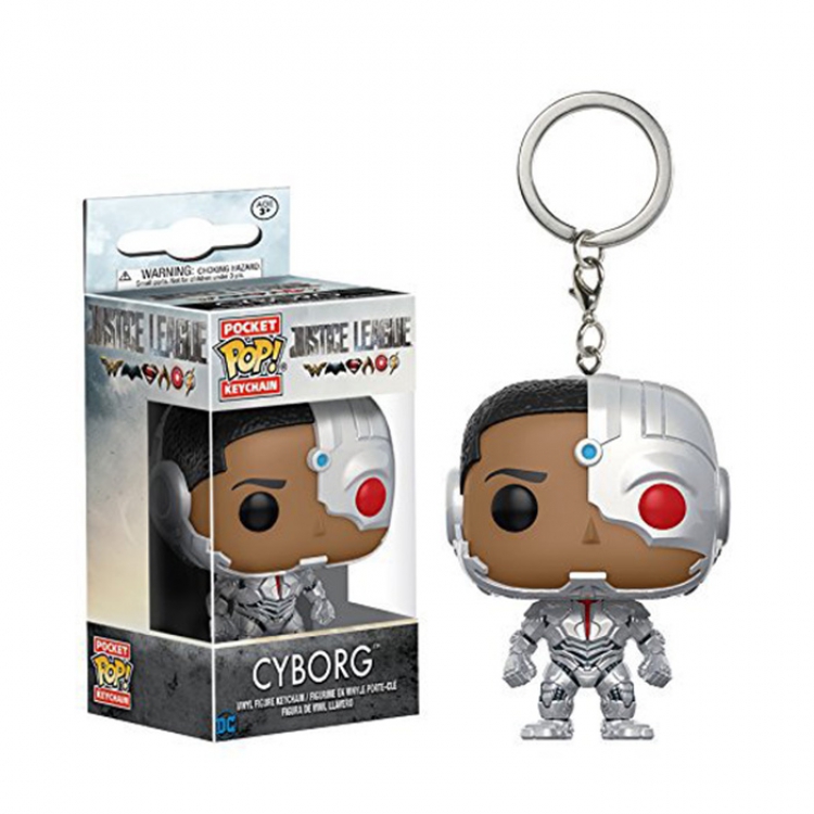 Justice League Cyborg FUNKO-POP-Q version Key Chain High 5CM