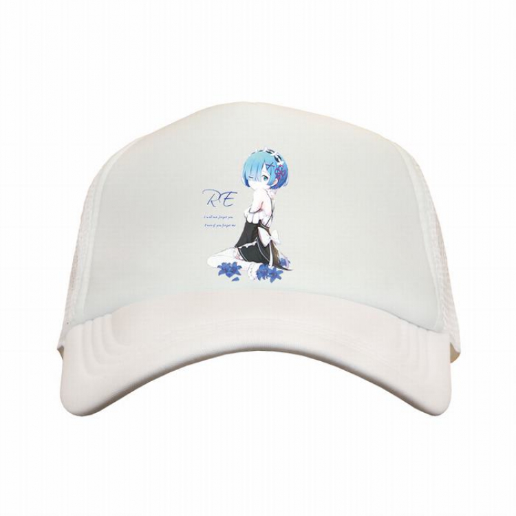 Re:Zero kara Hajimeru Isekai Seikatsu Rem white reseau Breathable Hat B style