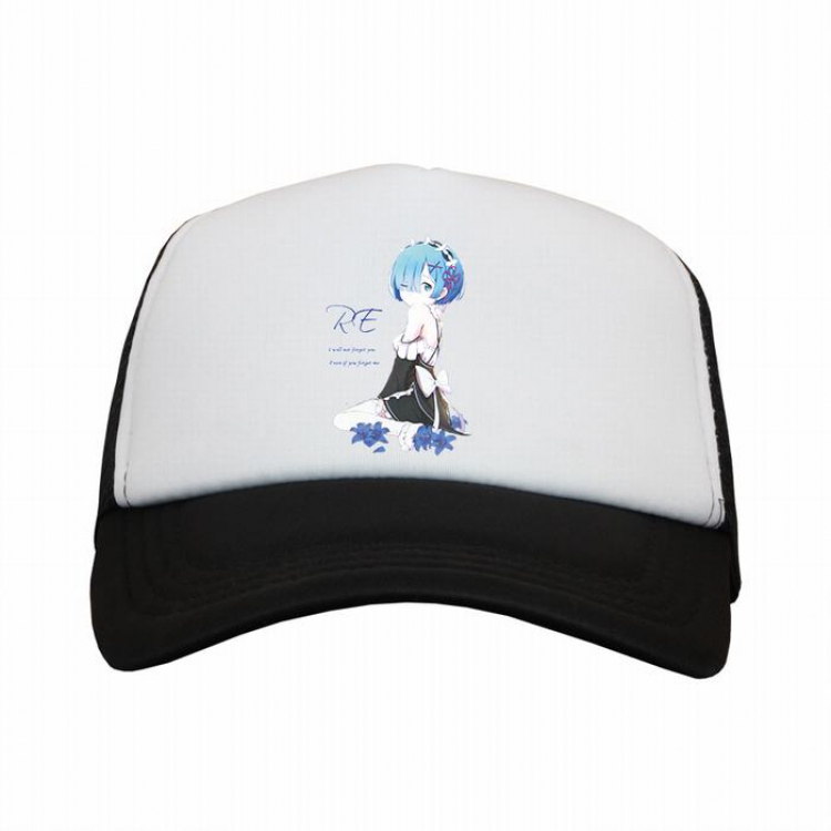 Re:Zero kara Hajimeru Isekai Seikatsu Rem Black and white reseau Breathable Hat B style