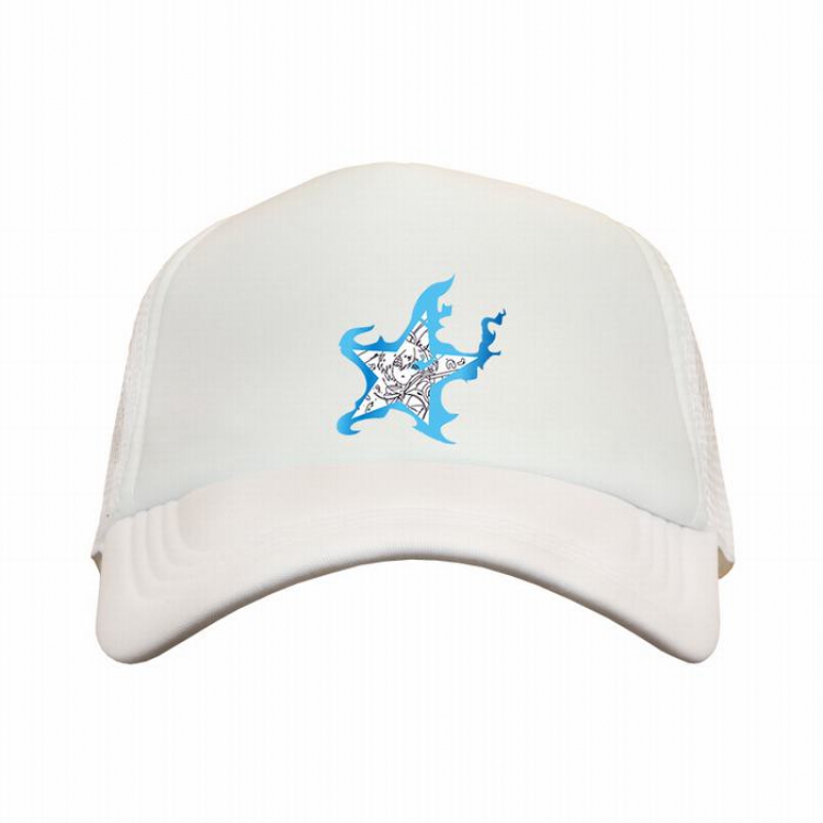 Black Rock Shooter Pentagram Sign white reseau Breathable Hat