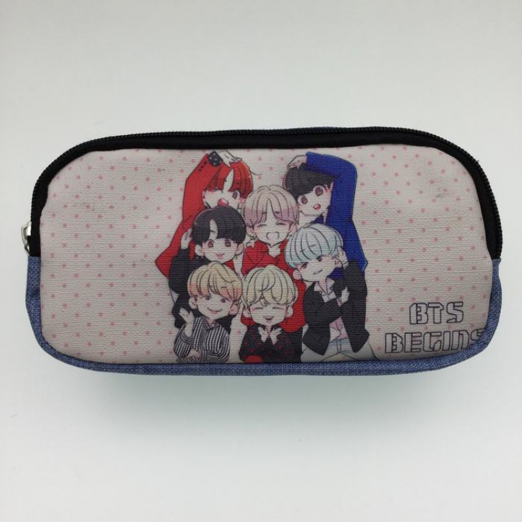 BTS waterproof Hemp gauze Pencil Bag B Style 20X10X6.5CM