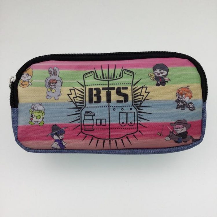 BTS waterproof Hemp gauze Pencil Bag C Style 20X10X6.5CM