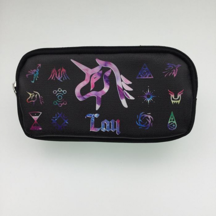 EXO LAY waterproof Hemp gauze Pencil Bag 20X10X6.5CM