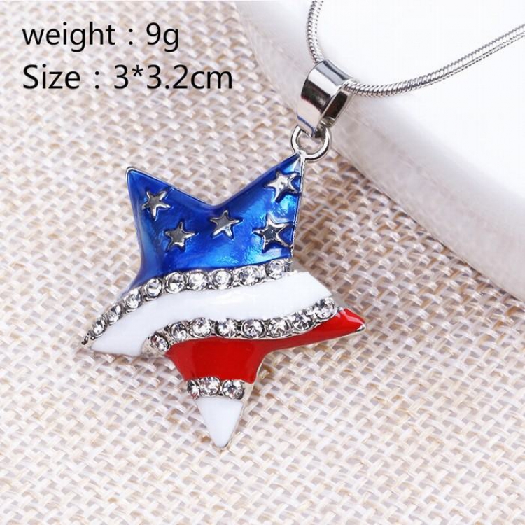 USA National flag Pentagram Necklace 5 PCS Price For 1 pcs
