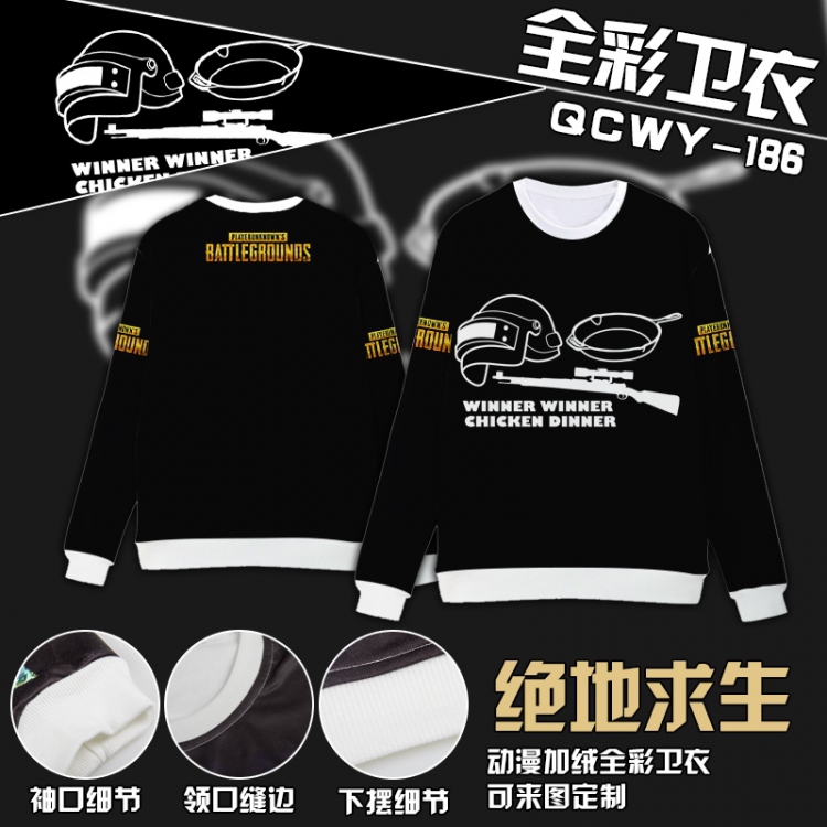 Playerunknowns Batt game Full Color Plush sweater QCWY186 S M L XL XXL XXL
