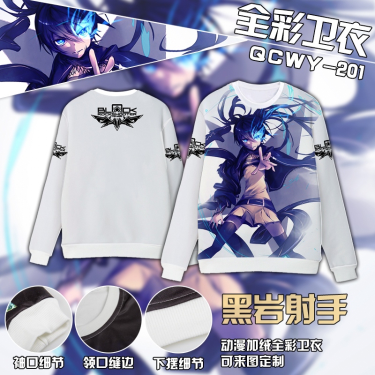 Black Rock Shooter Anime Full Color Plush sweater QCWY201 S M L XL XXL XXL