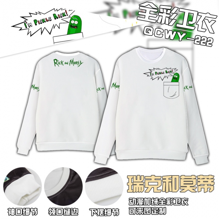 Rick and Morty Anime Full Color Plush sweater QCWY222 S M L XL XXL XXL