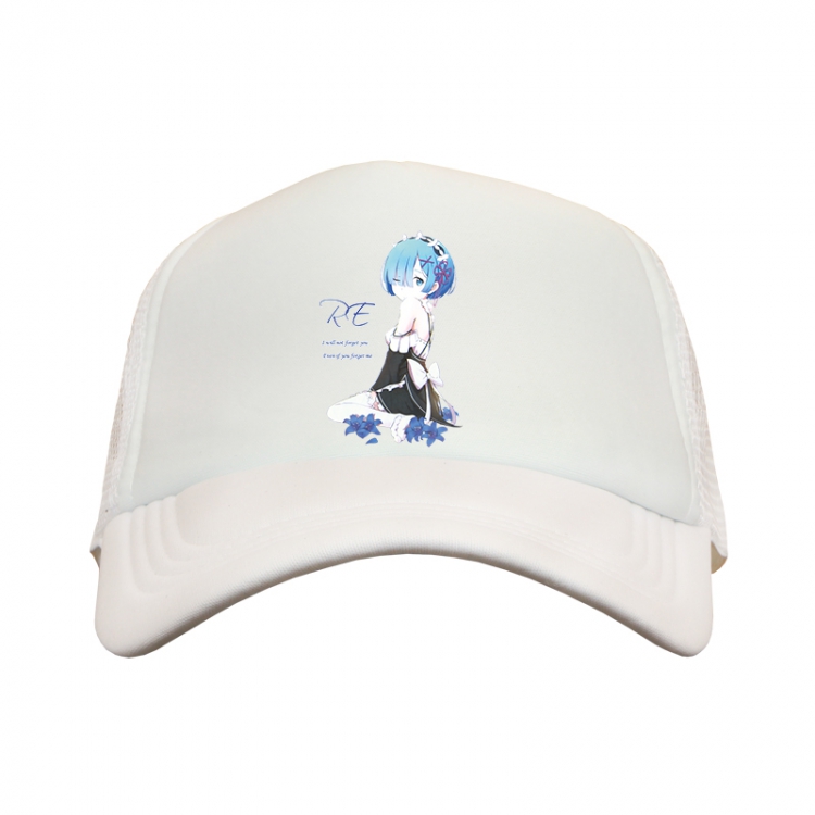 Re:Zero kara Hajimeru Isekai Seikatsu Rem2 White Mesh material Sunhat