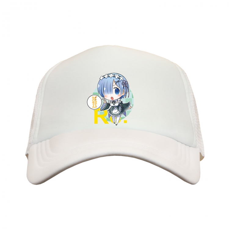 Re:Zero kara Hajimeru Isekai Seikatsu Rem White Mesh material Sunhat