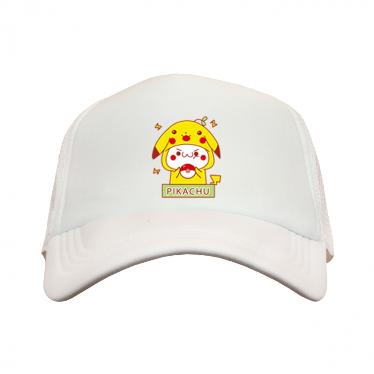 Pokemon pikachu White Mesh material Sunhat