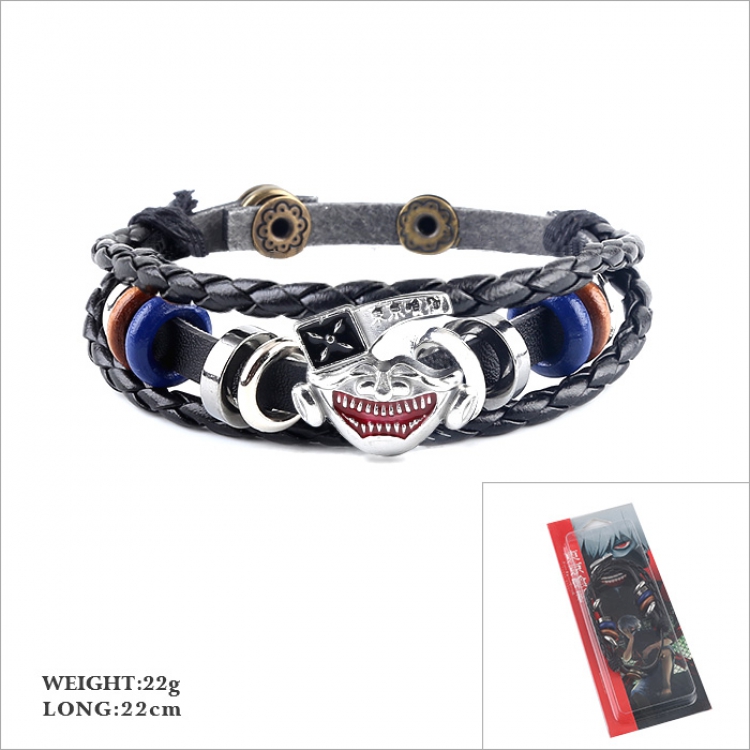 Tokyo Ghoul Multilayer weaving Leather bracelet 22CM 22G
