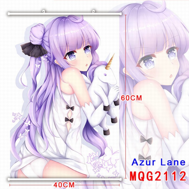 Azur Lane White Plastic rod Cloth painting Wall Scroll 40X60CM MQG2112