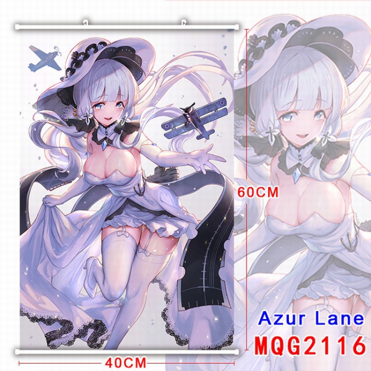 Azur Lane White Plastic rod Cloth painting Wall Scroll 40X60CM MQG2116