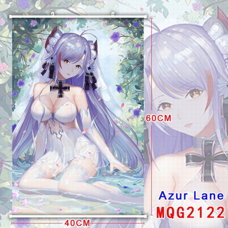 Azur Lane White Plastic rod Cloth painting Wall Scroll 40X60CM MQG2122