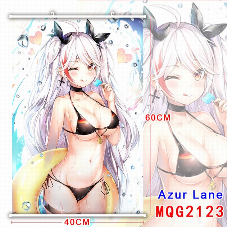 Azur Lane White Plastic rod Cloth painting Wall Scroll 40X60CM MQG2123