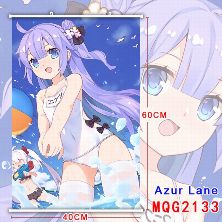 Azur Lane White Plastic rod Cloth painting Wall Scroll 40X60CM MQG2133