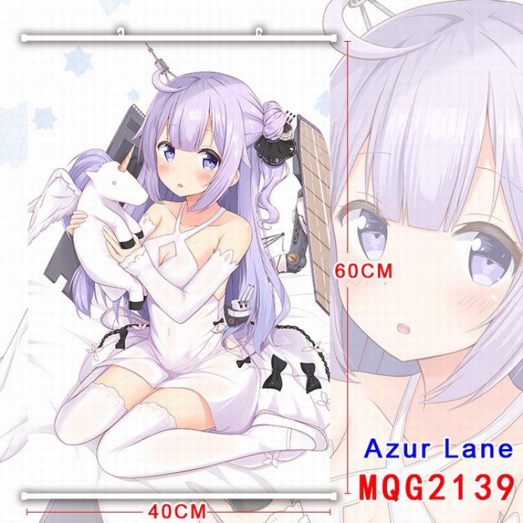 Azur Lane White Plastic rod Cloth painting Wall Scroll 40X60CM MQG2139