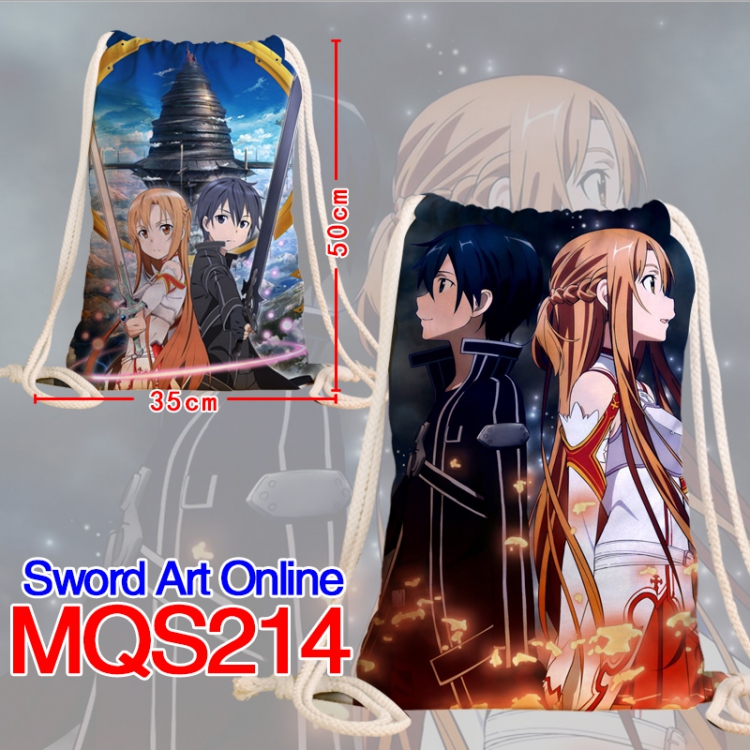 Sword Art Online Double sided Full Color bag backpack Beam pocket 35X50CM MQS214