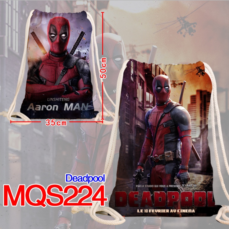 Deadpool Double sided Full Color bag backpack Beam pocket 35X50CM MQS224