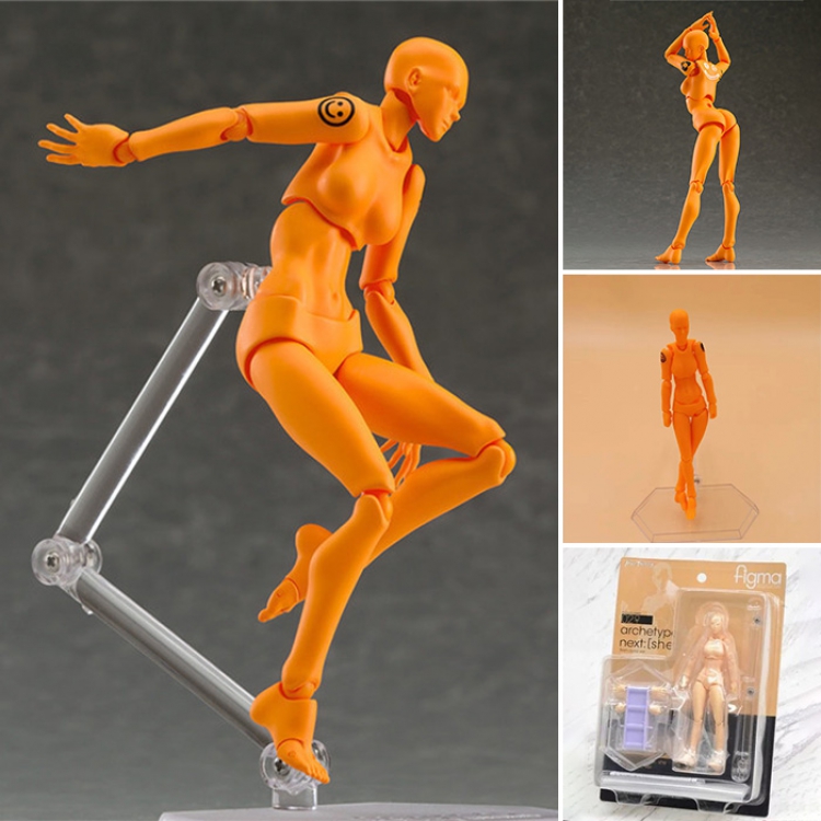 Figma complexion plain 2.0 famale Youth Edition Orange colour Movable Boxed Figure Decoration 15CM a box of 50