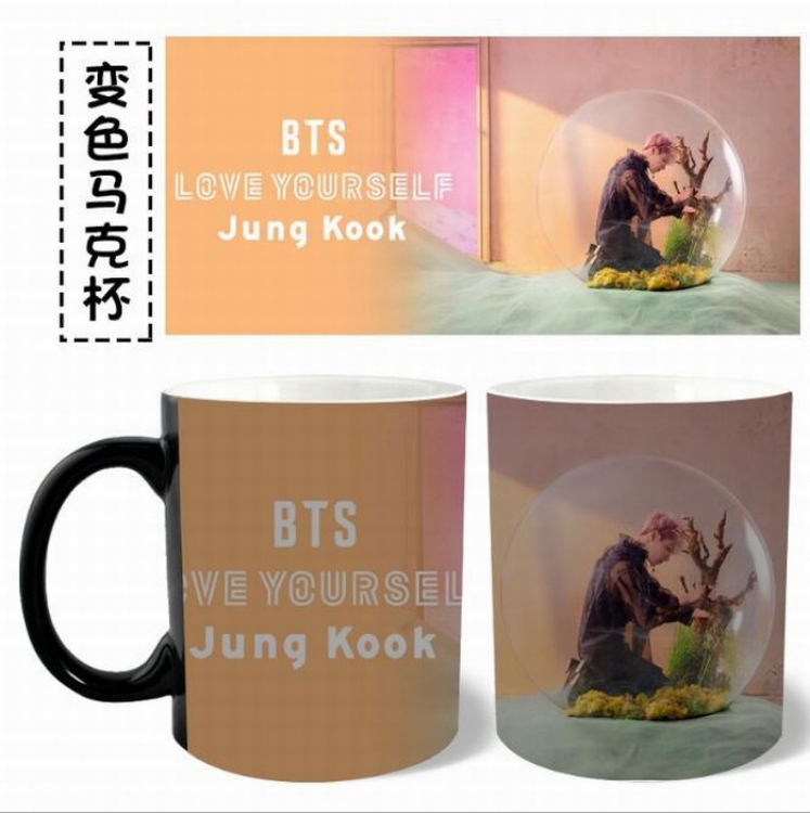 BTS Black color Ceramics Full Discoloration Mug Cup Kettle A Style