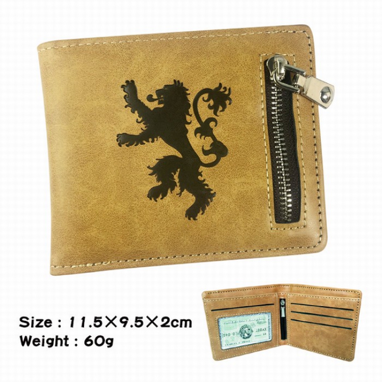 Game of Thrones Fold Zipper Short paragraph Wallet Purse 11.5X9.5X2CM 60G B style
