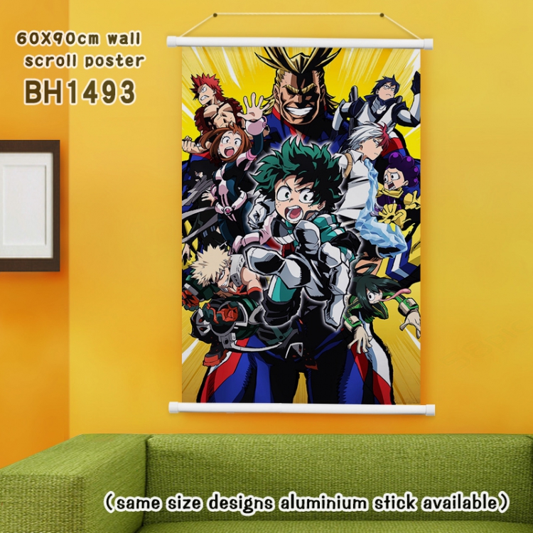 My Hero Academia White Plastic rod Cloth painting Wall Scroll 60X90CM BH1493